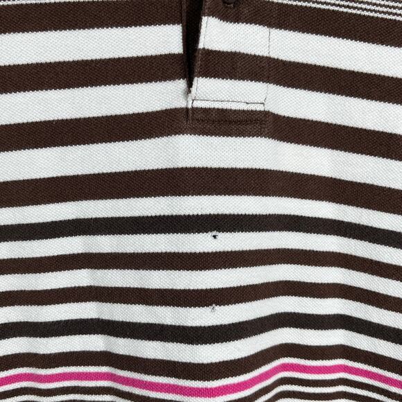 Vintage Francois Girbaud Polo Shirt‎ Mens 2XL Brown Striped Short Sleeve 90s Y2K - Picture 4 of 12